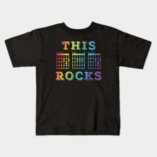 This Dad Rocks Guitar DAD Chords Tab Colorful Theme Kids T-Shirt